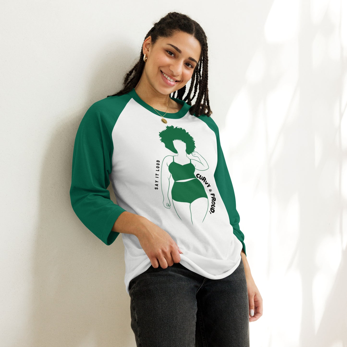 HTK CURVY & LOUD 3/4 T-shirt - Green