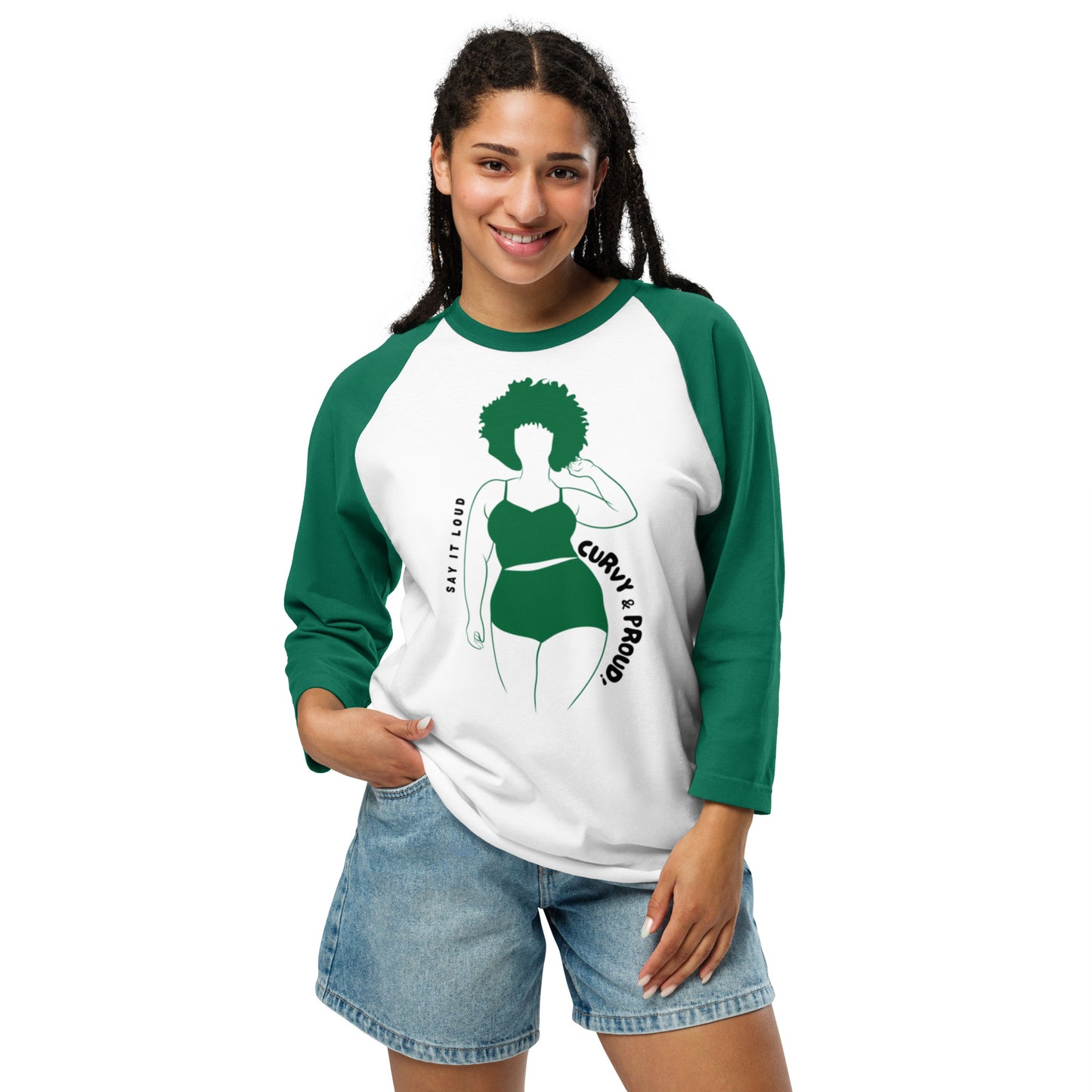 HTK CURVY & LOUD 3/4 T-shirt - Green