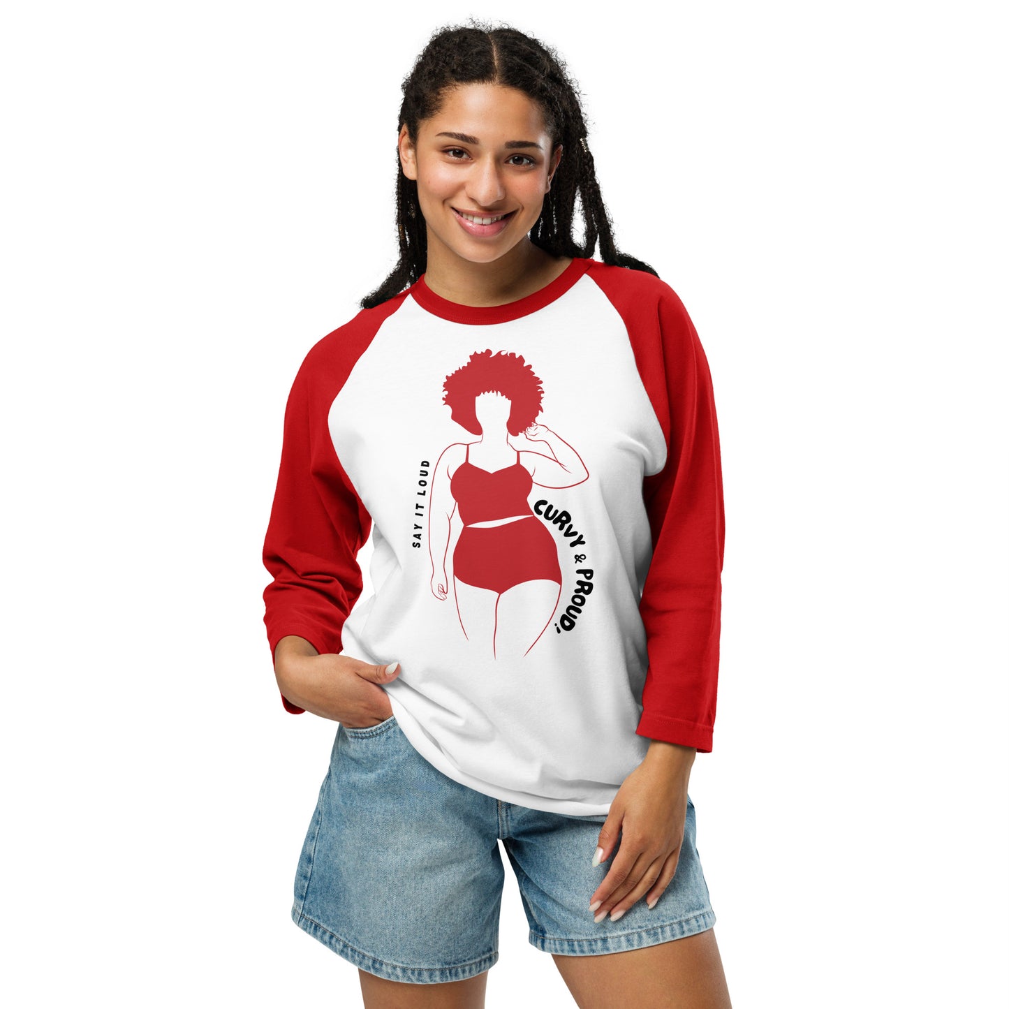 HTK CURVY & LOUD 3/4 T-shirt - Red