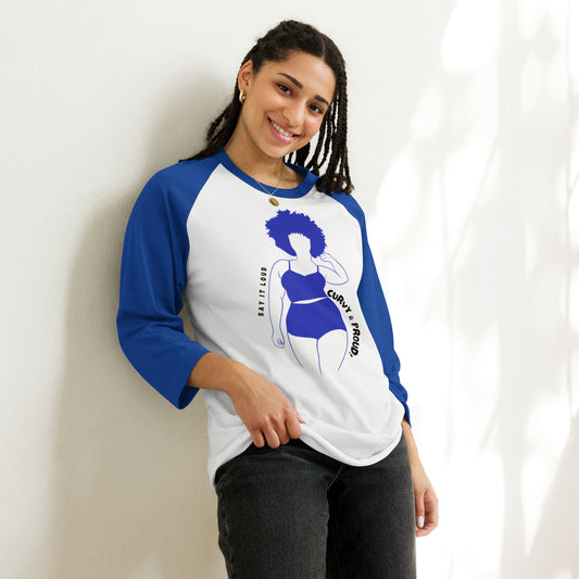 HTK CURVY & LOUD 3/4 T-shirt - Blue