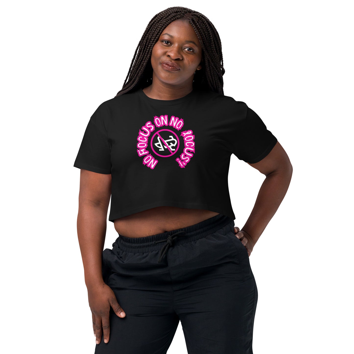 HTK NO LOCUS' Women’s crop top - Pink with White Locust