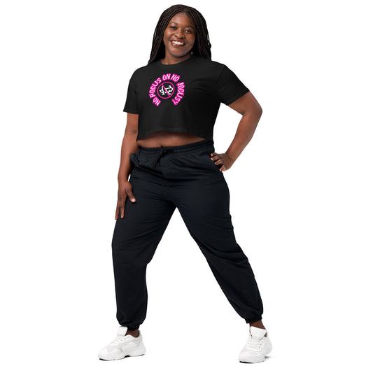 HTK NO LOCUS' Women’s crop top - Pink with White Locust