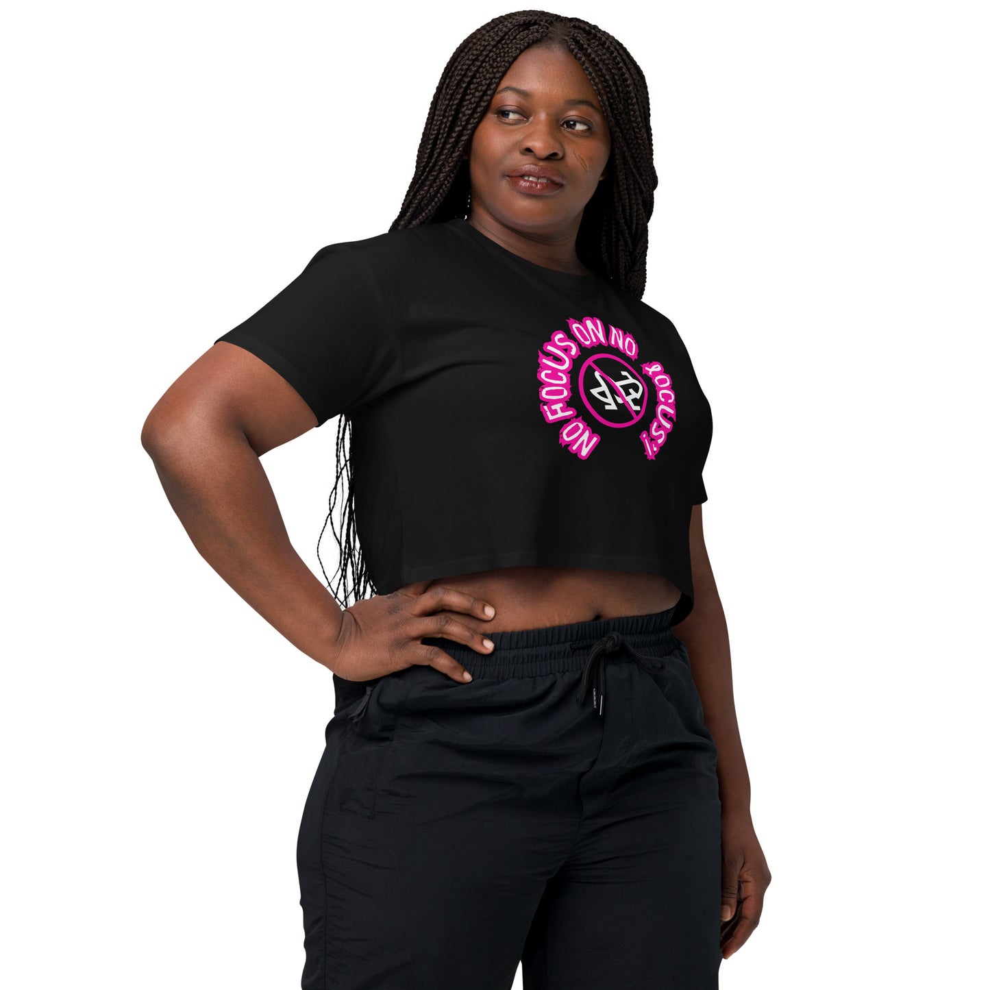 HTK NO LOCUS' Women’s crop top - Pink with White Locust