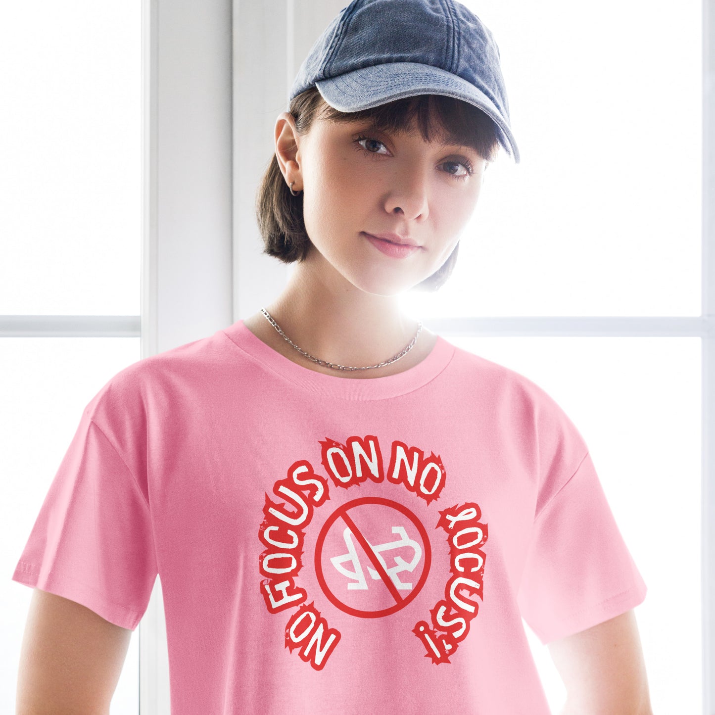 HTK NO LOCUS' Women’s crop top - Red with White Locust