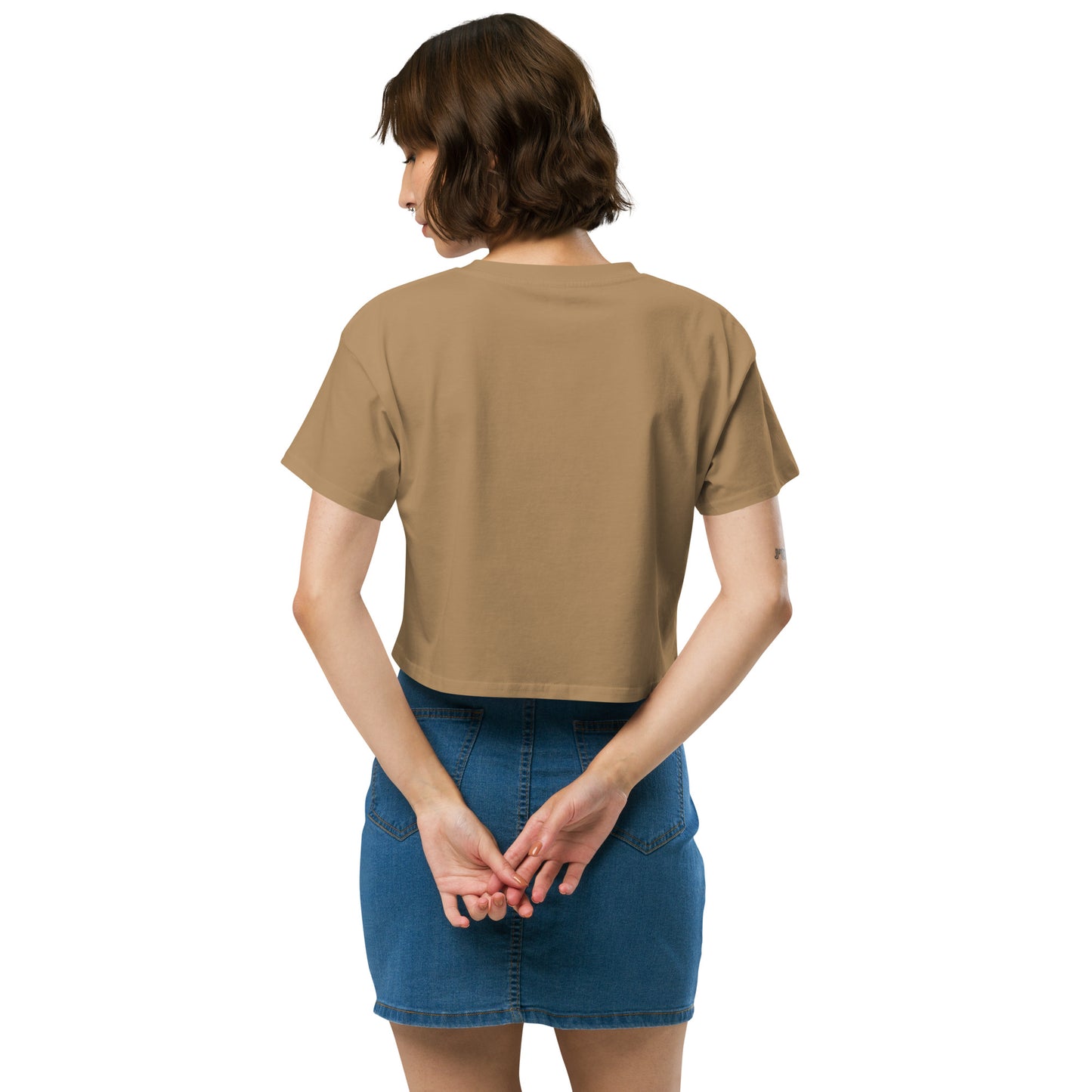 HTK NO LOCUS' Women’s crop top - Blue with White Locust