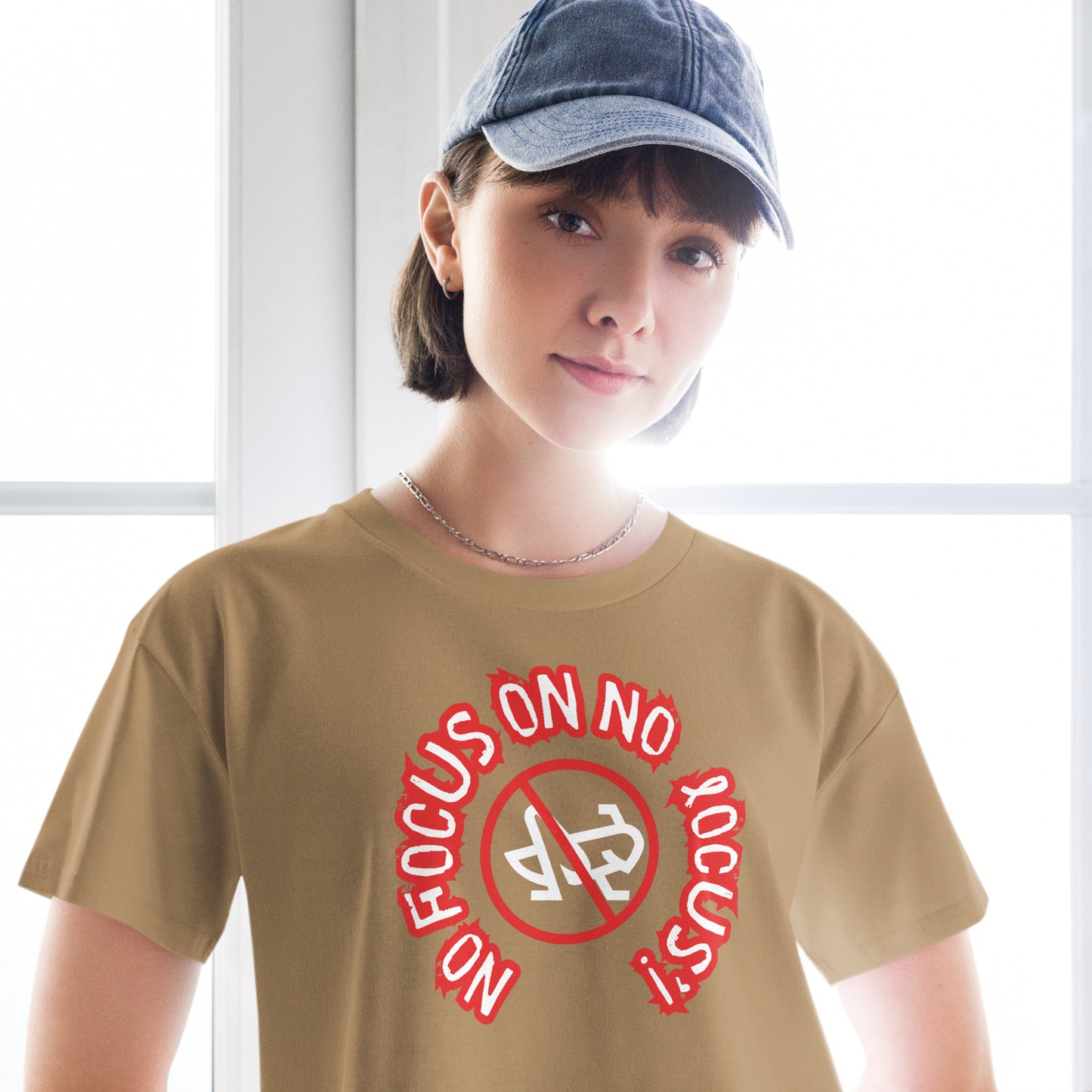 HTK NO LOCUS' Women’s crop top - Red with White Locust