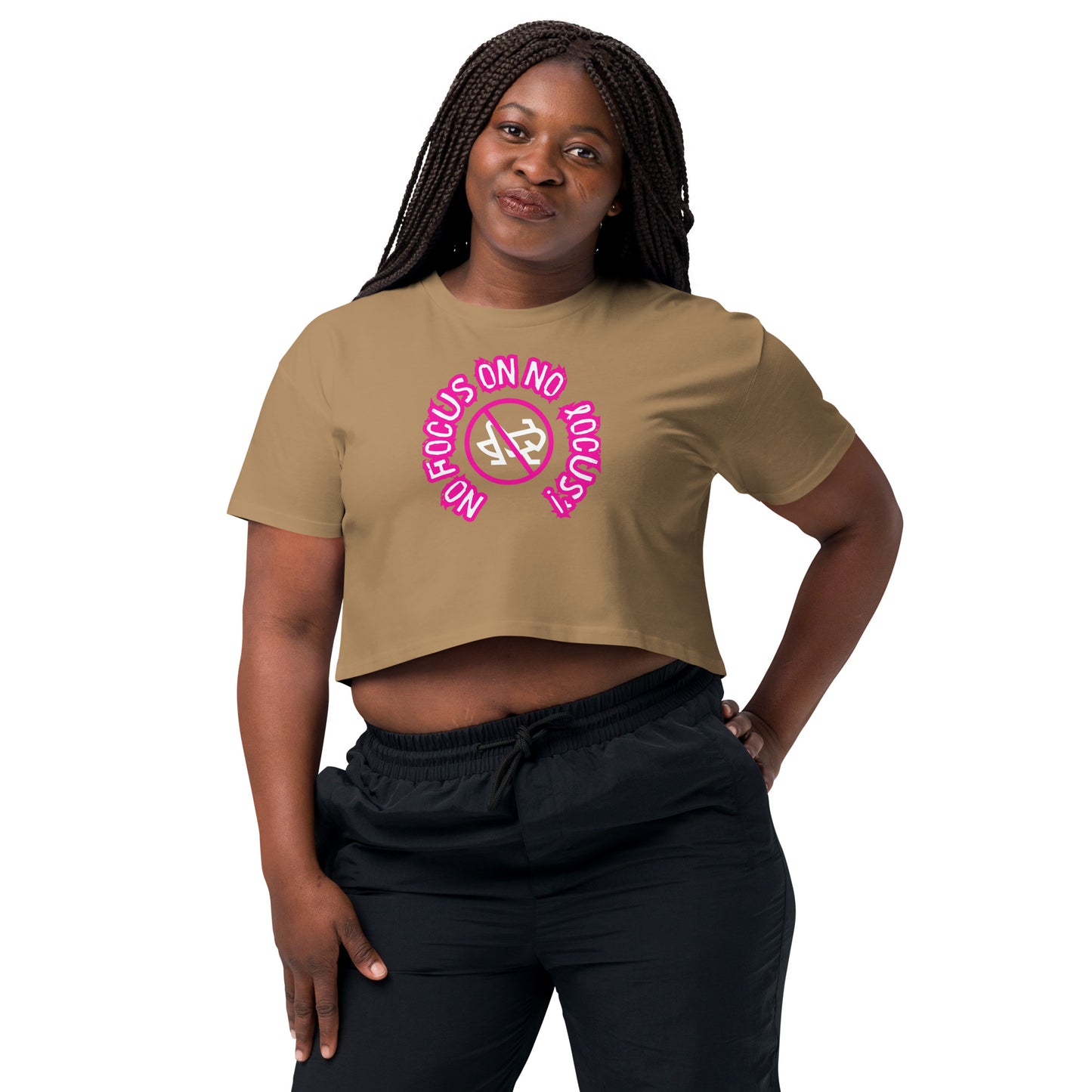 HTK NO LOCUS' Women’s crop top - Pink with White Locust