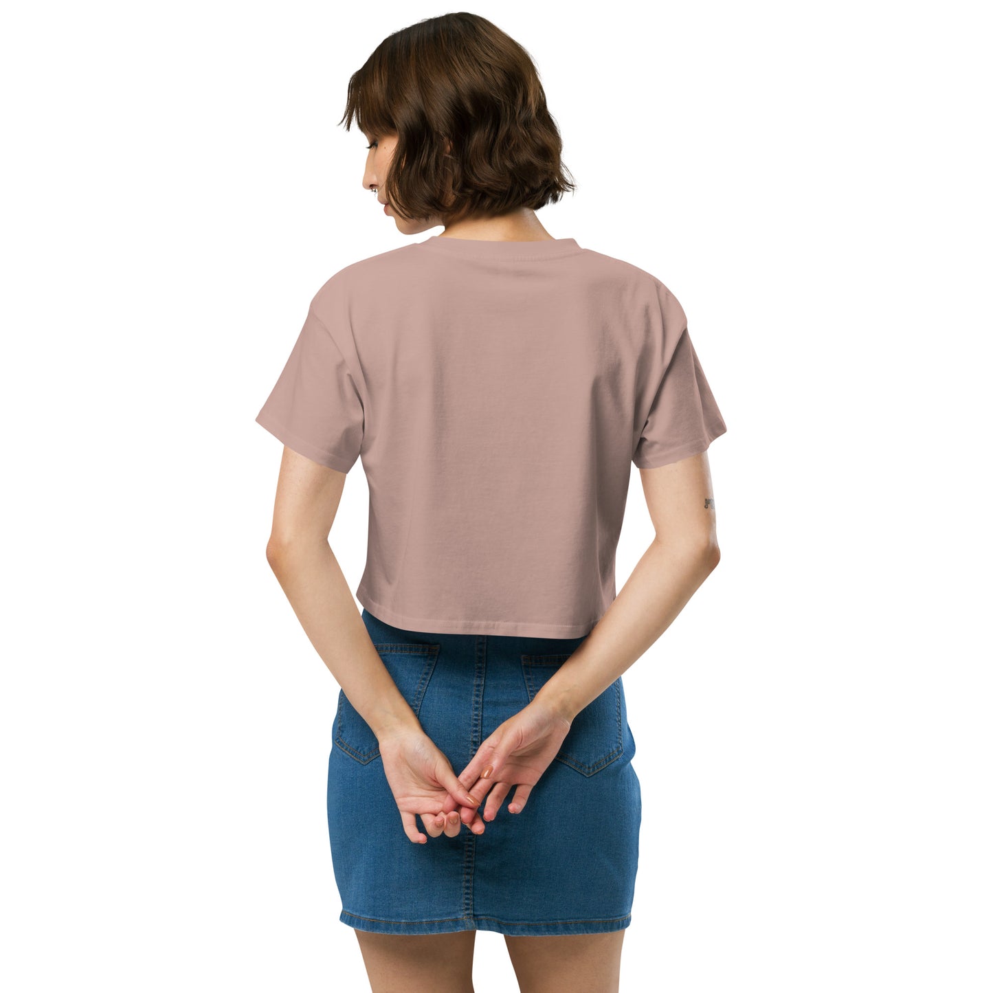 HTK NO LOCUS' Women’s crop top - Blue with White Locust