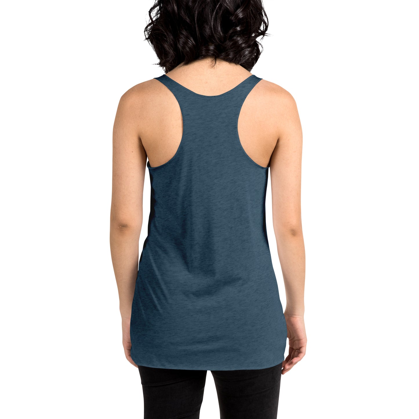 HTK NO LOCUS' Women's Racerback Tank Blue with White