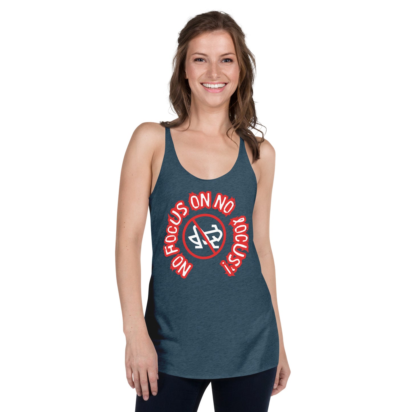 HTK NO LOCUS' Women's Racerback Tank Red with White