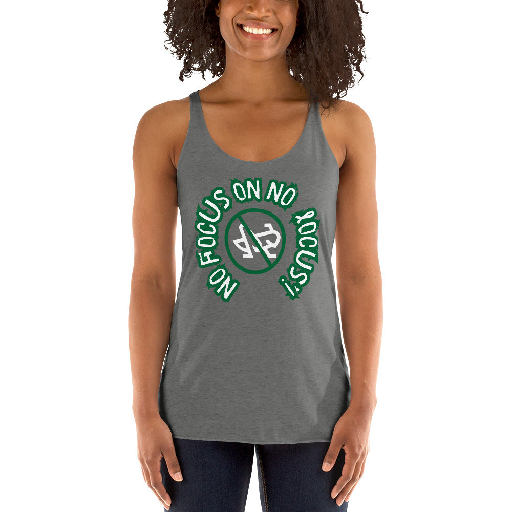 HTK NO LOCUS' Women's Racerback Tank - Green with white