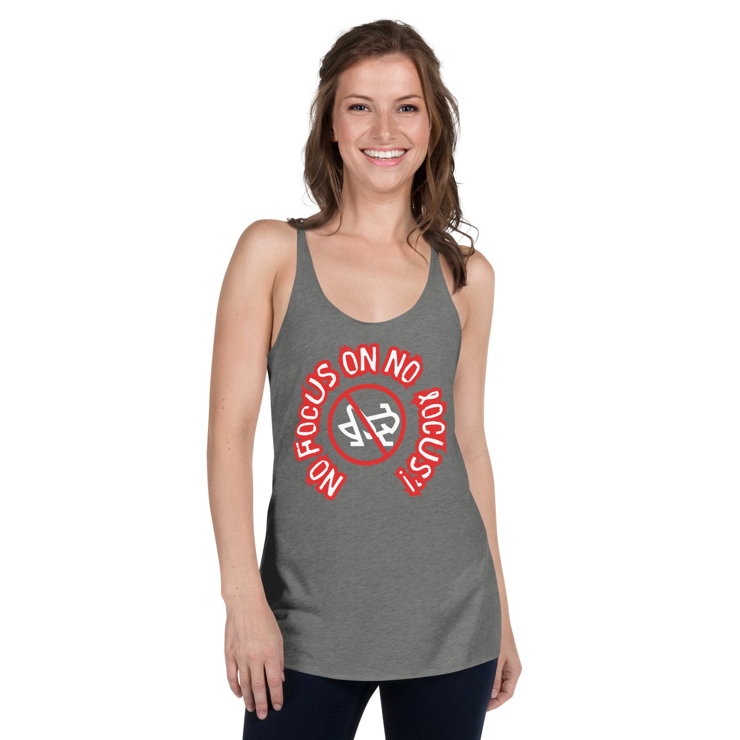 HTK NO LOCUS' Women's Racerback Tank Red with White