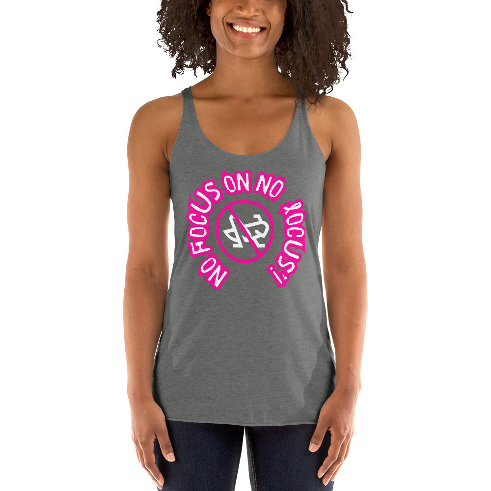 HTK NO LOCUS' Women's Racerback Tank Pink with White