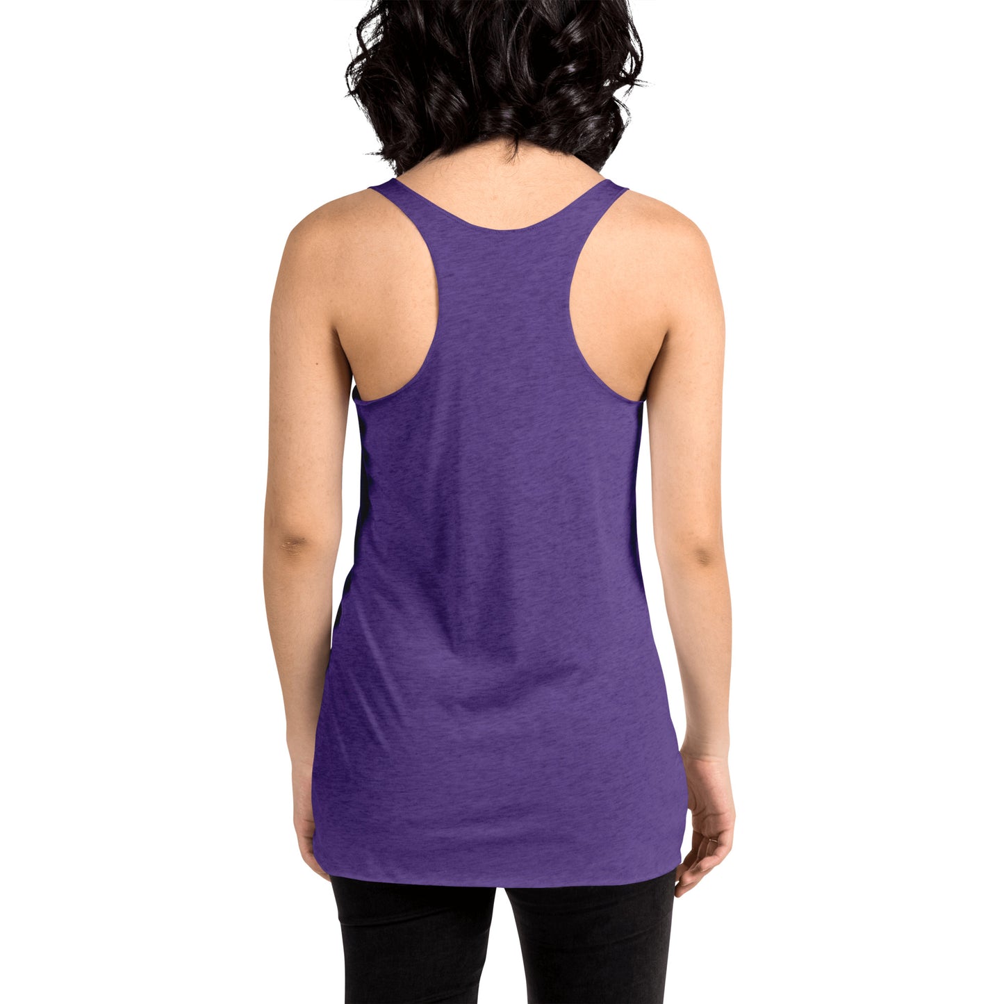 HTK NO LOCUS' Women's Racerback Tank Blue with White