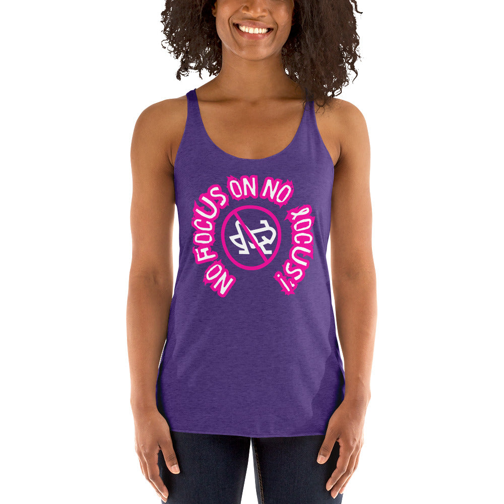 HTK NO LOCUS' Women's Racerback Tank Pink with White