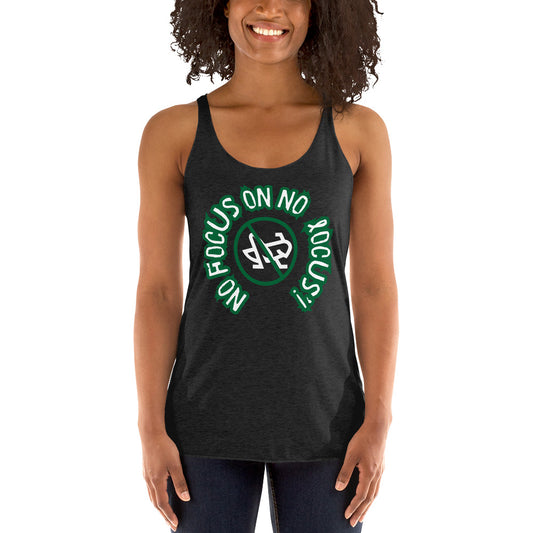 HTK NO LOCUS' Women's Racerback Tank - Green with white