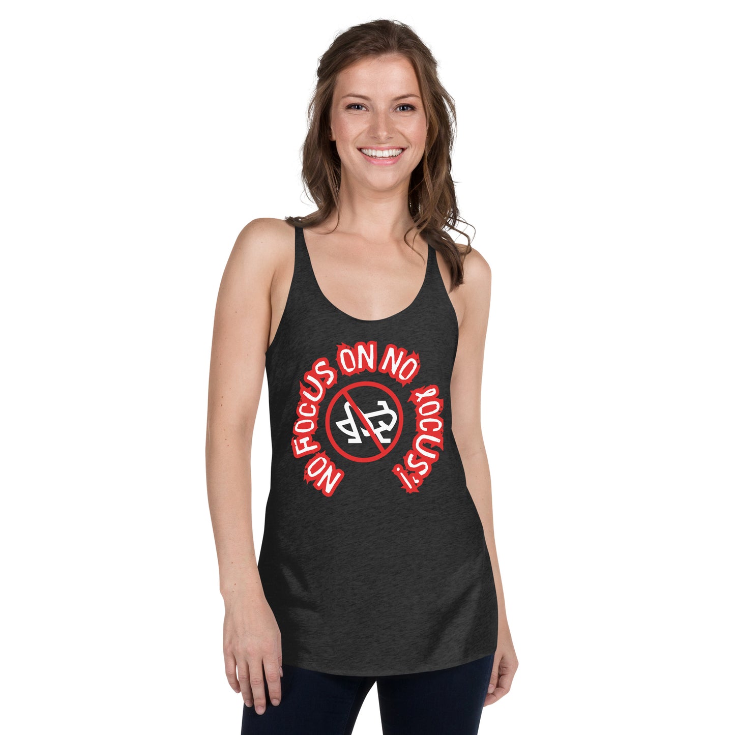 HTK NO LOCUS' Women's Racerback Tank Red with White