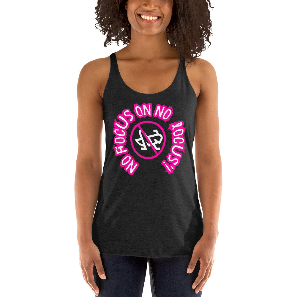 HTK NO LOCUS' Women's Racerback Tank Pink with White