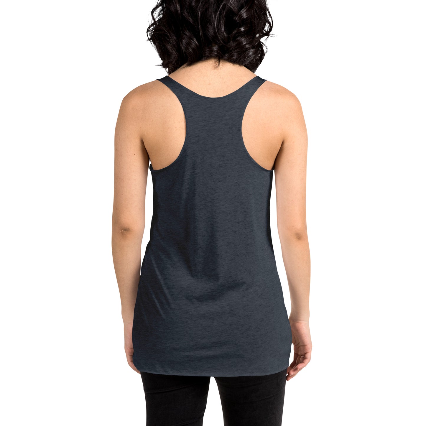 HTK NO LOCUS' Women's Racerback Tank Blue with White