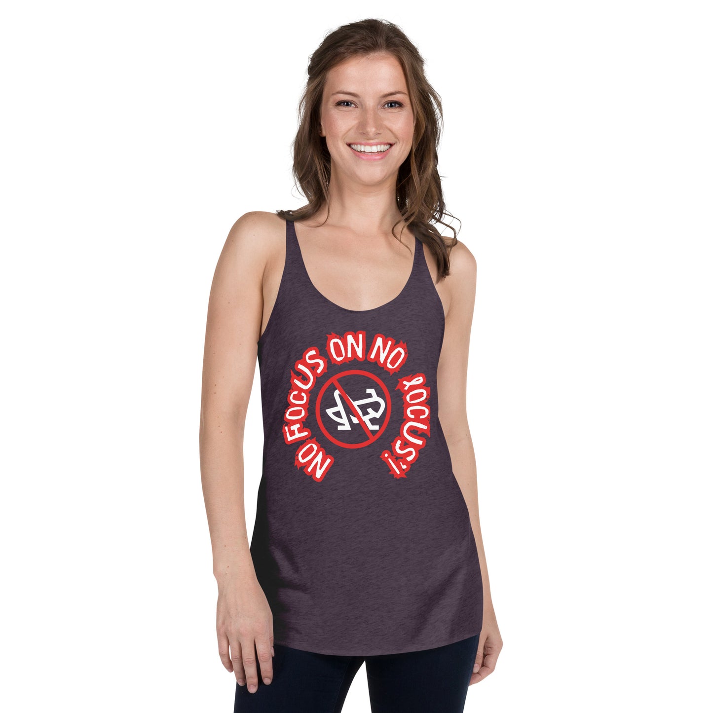 HTK NO LOCUS' Women's Racerback Tank Red with White