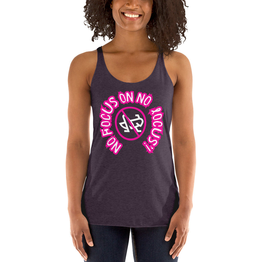 HTK NO LOCUS' Women's Racerback Tank Pink with White