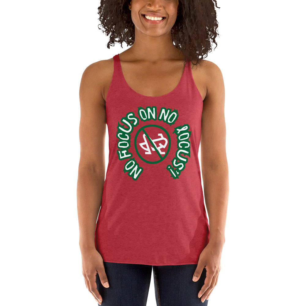 HTK NO LOCUS' Women's Racerback Tank - Green with white