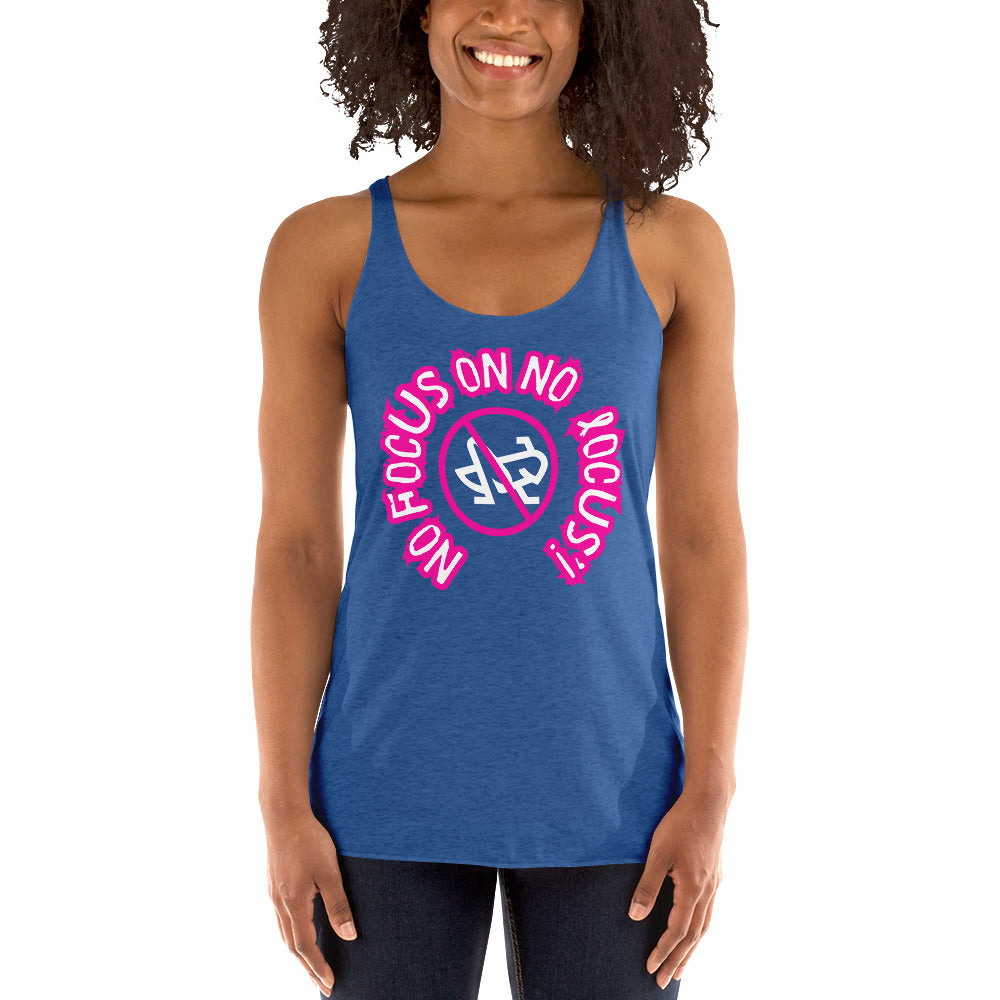 HTK NO LOCUS' Women's Racerback Tank Pink with White