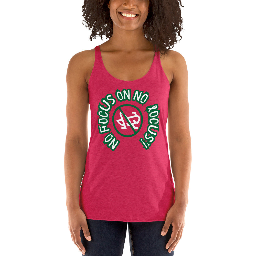 HTK NO LOCUS' Women's Racerback Tank - Green with white
