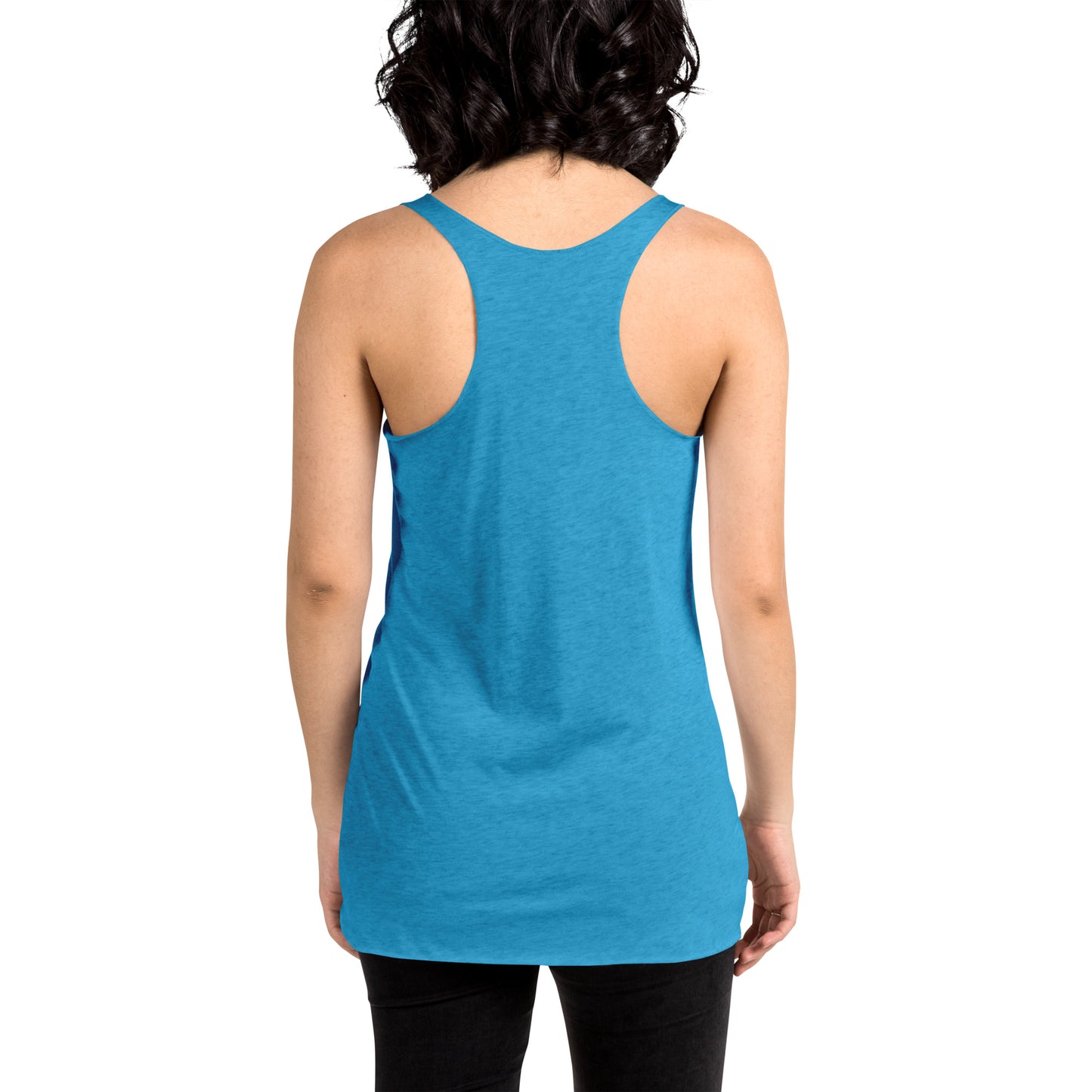 HTK NO LOCUS' Women's Racerback Tank Blue with White