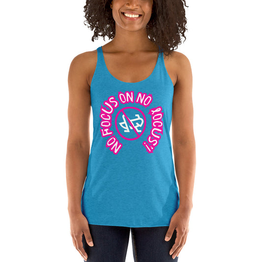 HTK NO LOCUS' Women's Racerback Tank Pink with White